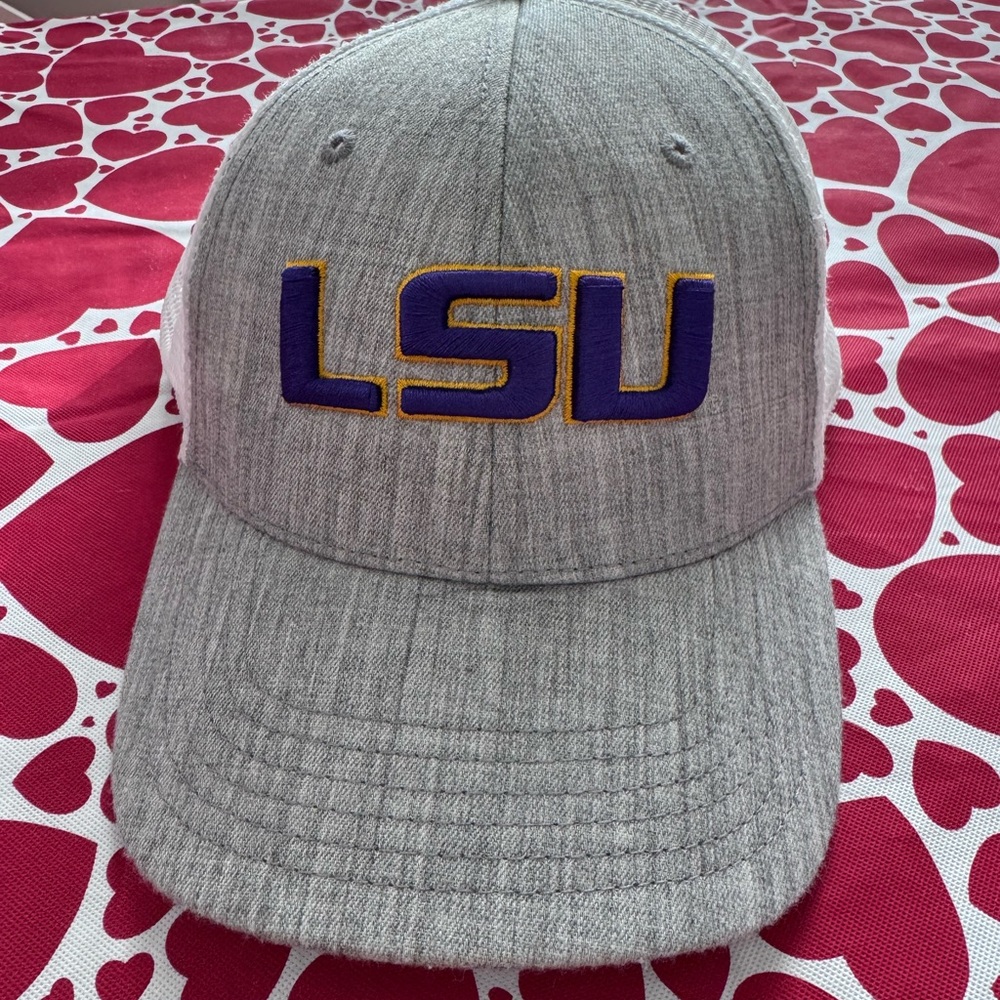 LSU White and Grey SnapBack Mesh Cap